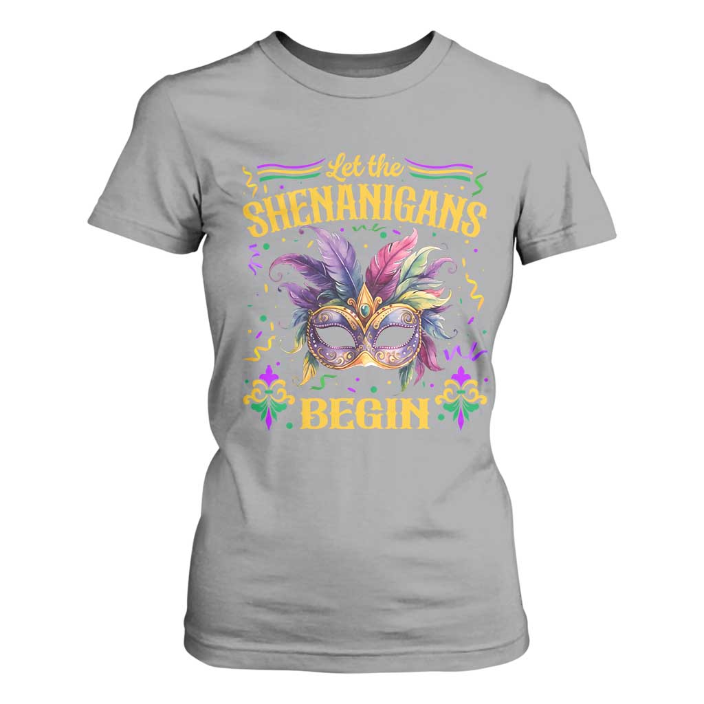 Mardi Gras T Shirt For Women Let The Shenanigans Begin TS09 Sport Gray Print Your Wear