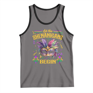 Mardi Gras Tank Top Let The Shenanigans Begin TS09 Deep Heather Black Print Your Wear