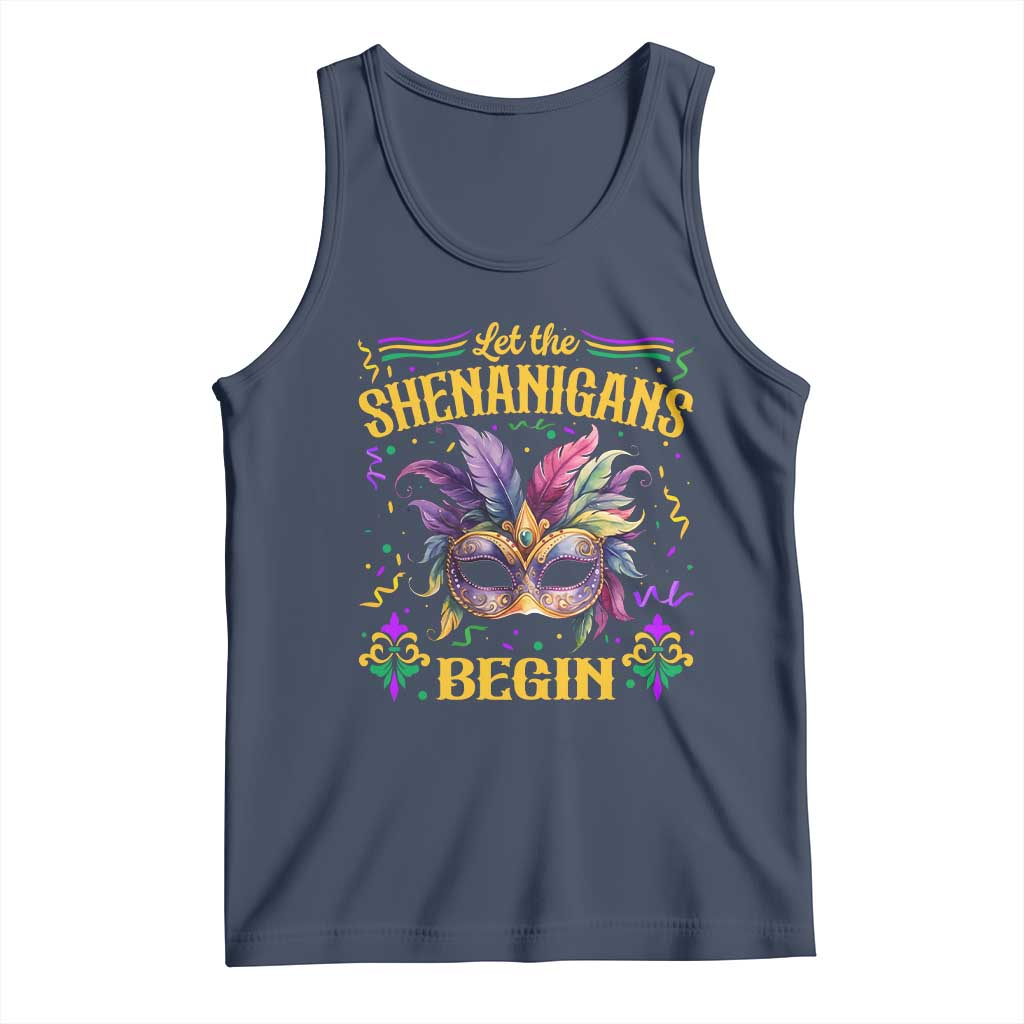 Mardi Gras Tank Top Let The Shenanigans Begin TS09 Navy Print Your Wear