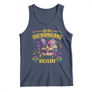 Mardi Gras Tank Top Let The Shenanigans Begin TS09 Navy Print Your Wear
