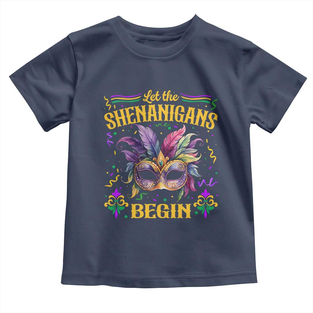 Mardi Gras Toddler T Shirt Let The Shenanigans Begin TS09 Navy Print Your Wear