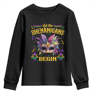 Mardi Gras Youth Sweatshirt Let The Shenanigans Begin TS09 Black Print Your Wear