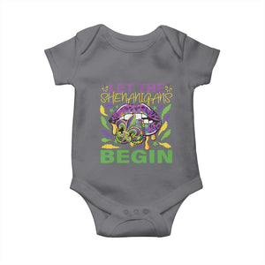 Mardi Gras Baby Onesie Let The Shenanigans Begin Leopard Lips TS09 Charcoal Print Your Wear