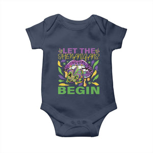 Mardi Gras Baby Onesie Let The Shenanigans Begin Leopard Lips TS09 Navy Print Your Wear