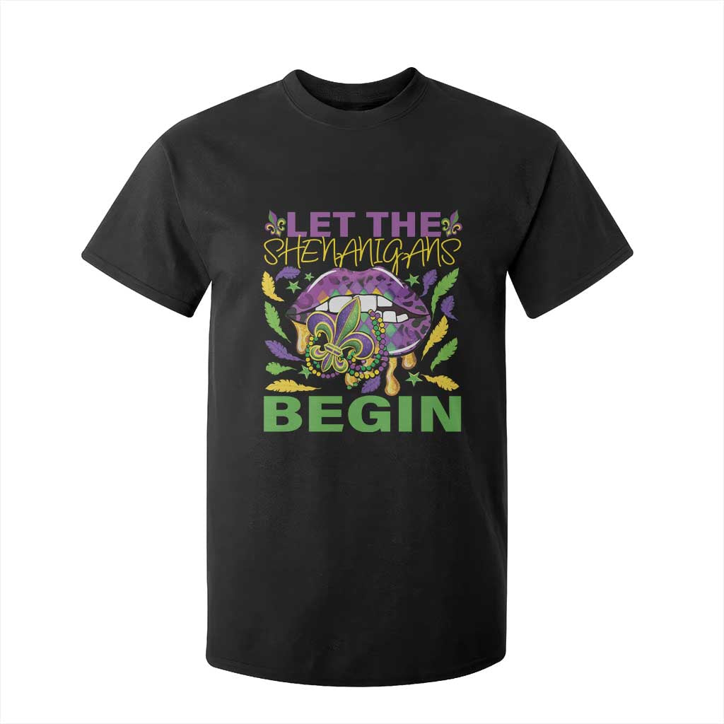 Mardi Gras T Shirt For Kid Let The Shenanigans Begin Leopard Lips TS09 Black Print Your Wear