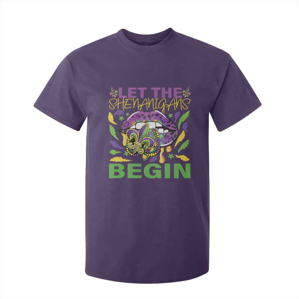 Mardi Gras T Shirt For Kid Let The Shenanigans Begin Leopard Lips TS09 Purple Print Your Wear