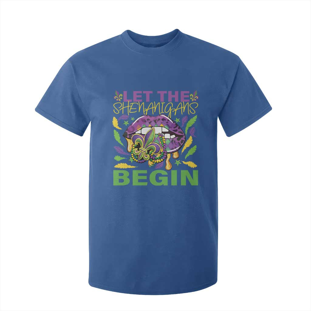 Mardi Gras T Shirt For Kid Let The Shenanigans Begin Leopard Lips TS09 Royal Blue Print Your Wear