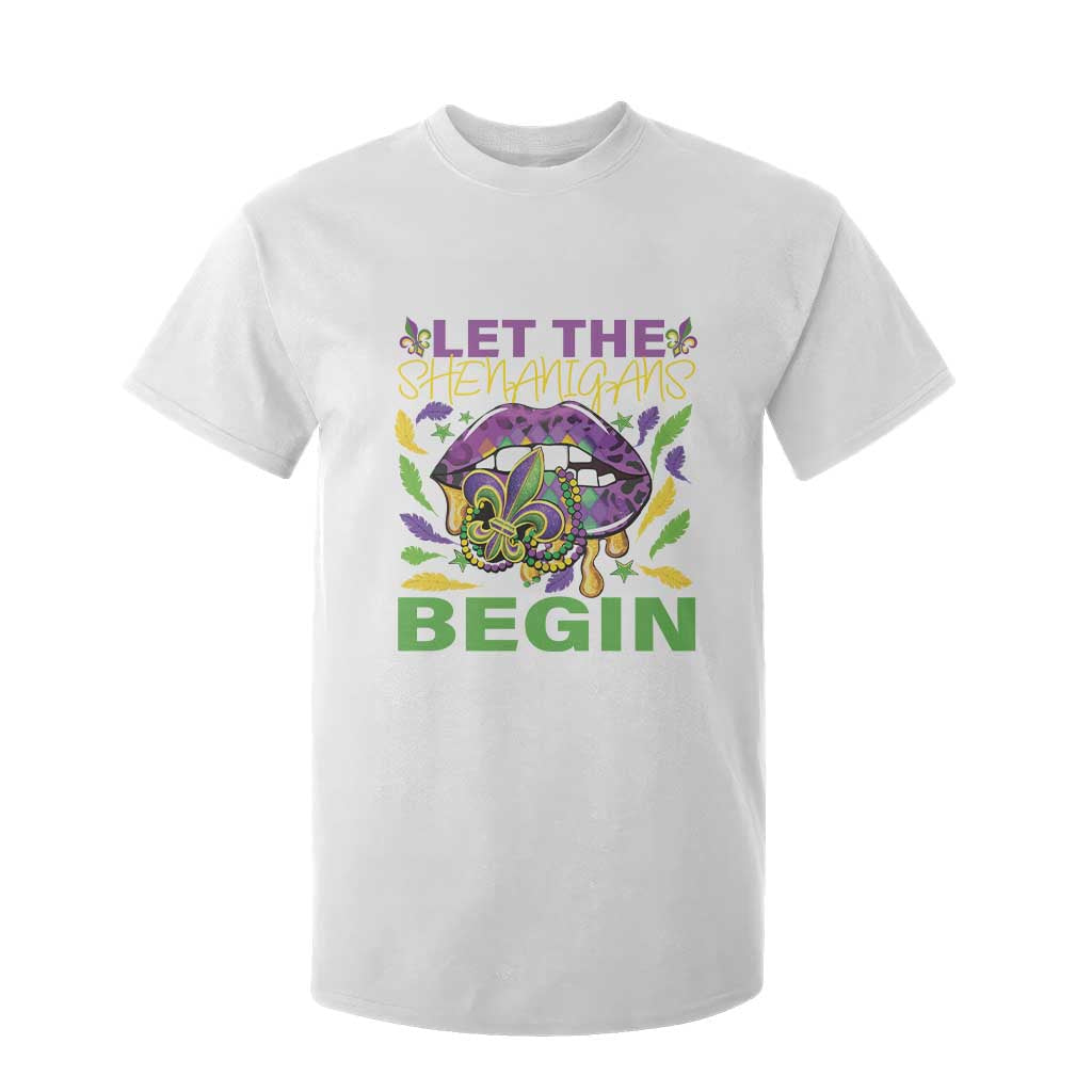 Mardi Gras T Shirt For Kid Let The Shenanigans Begin Leopard Lips TS09 White Print Your Wear