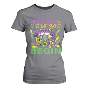 Mardi Gras T Shirt For Women Let The Shenanigans Begin Leopard Lips TS09 Charcoal Print Your Wear