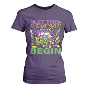 Mardi Gras T Shirt For Women Let The Shenanigans Begin Leopard Lips TS09 Purple Print Your Wear