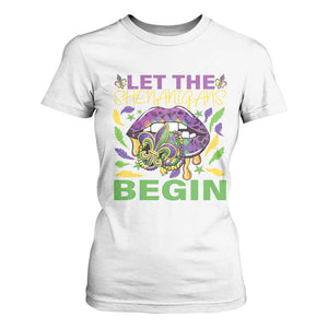 Mardi Gras T Shirt For Women Let The Shenanigans Begin Leopard Lips TS09 White Print Your Wear