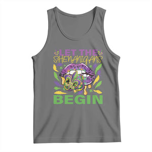Mardi Gras Tank Top Let The Shenanigans Begin Leopard Lips TS09 Black Heather Print Your Wear