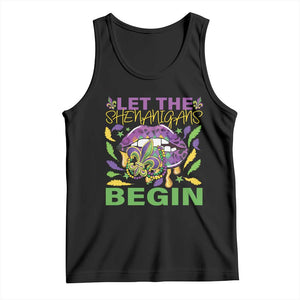 Mardi Gras Tank Top Let The Shenanigans Begin Leopard Lips TS09 Black Print Your Wear