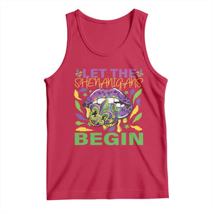 Mardi Gras Tank Top Let The Shenanigans Begin Leopard Lips TS09 Red Print Your Wear