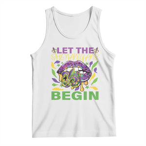 Mardi Gras Tank Top Let The Shenanigans Begin Leopard Lips TS09 White Print Your Wear