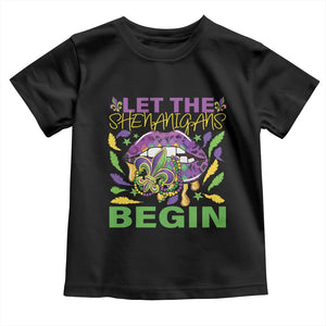Mardi Gras Toddler T Shirt Let The Shenanigans Begin Leopard Lips TS09 Black Print Your Wear