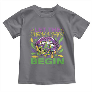 Mardi Gras Toddler T Shirt Let The Shenanigans Begin Leopard Lips TS09 Charcoal Print Your Wear
