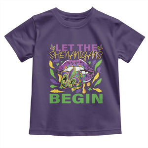 Mardi Gras Toddler T Shirt Let The Shenanigans Begin Leopard Lips TS09 Purple Print Your Wear
