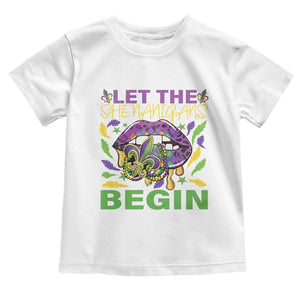 Mardi Gras Toddler T Shirt Let The Shenanigans Begin Leopard Lips TS09 White Print Your Wear