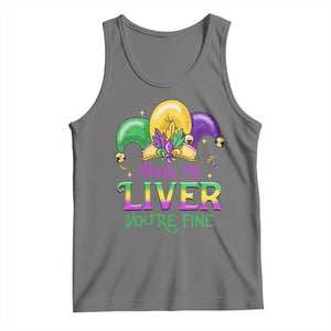 Funny Mardi Gras Tank Top Shut Up Liver You're Fine TS09 Black Heather Print Your Wear