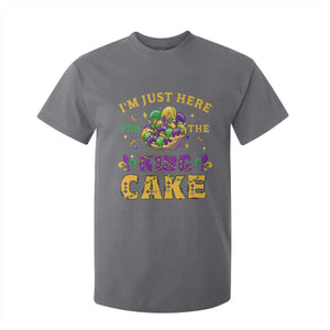 Funny Mardi Gras T Shirt For Kid I'm Just Here For The King Cake TS09 Charcoal Print Your Wear