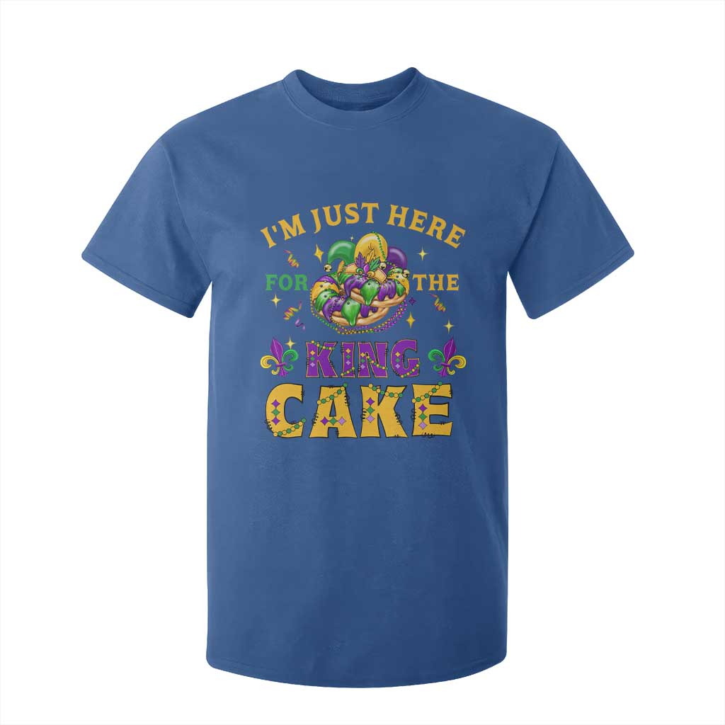 Funny Mardi Gras T Shirt For Kid I'm Just Here For The King Cake TS09 Royal Blue Print Your Wear