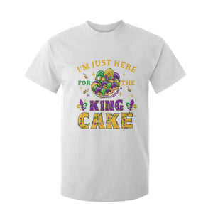 Funny Mardi Gras T Shirt For Kid I'm Just Here For The King Cake TS09 White Print Your Wear