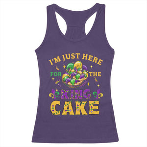 Funny Mardi Gras Racerback Tank Top I'm Just Here For The King Cake TS09 Purple Print Your Wear