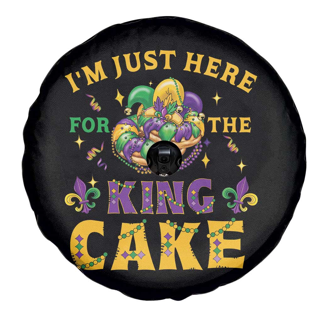 Funny Mardi Gras Spare Tire Cover I'm Just Here For The King Cake TS09 Print Your Wear