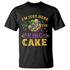 Funny Mardi Gras T Shirt I'm Just Here For The King Cake TS09 Black Printyourwear