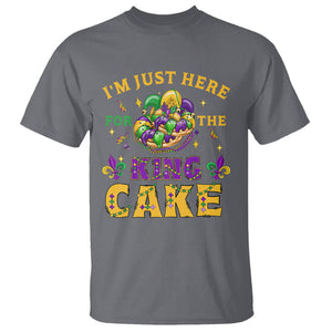 Funny Mardi Gras T Shirt I'm Just Here For The King Cake TS09 Charcoal Printyourwear