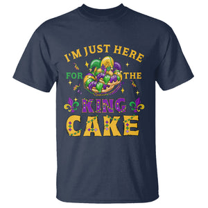 Funny Mardi Gras T Shirt I'm Just Here For The King Cake TS09 Navy Printyourwear