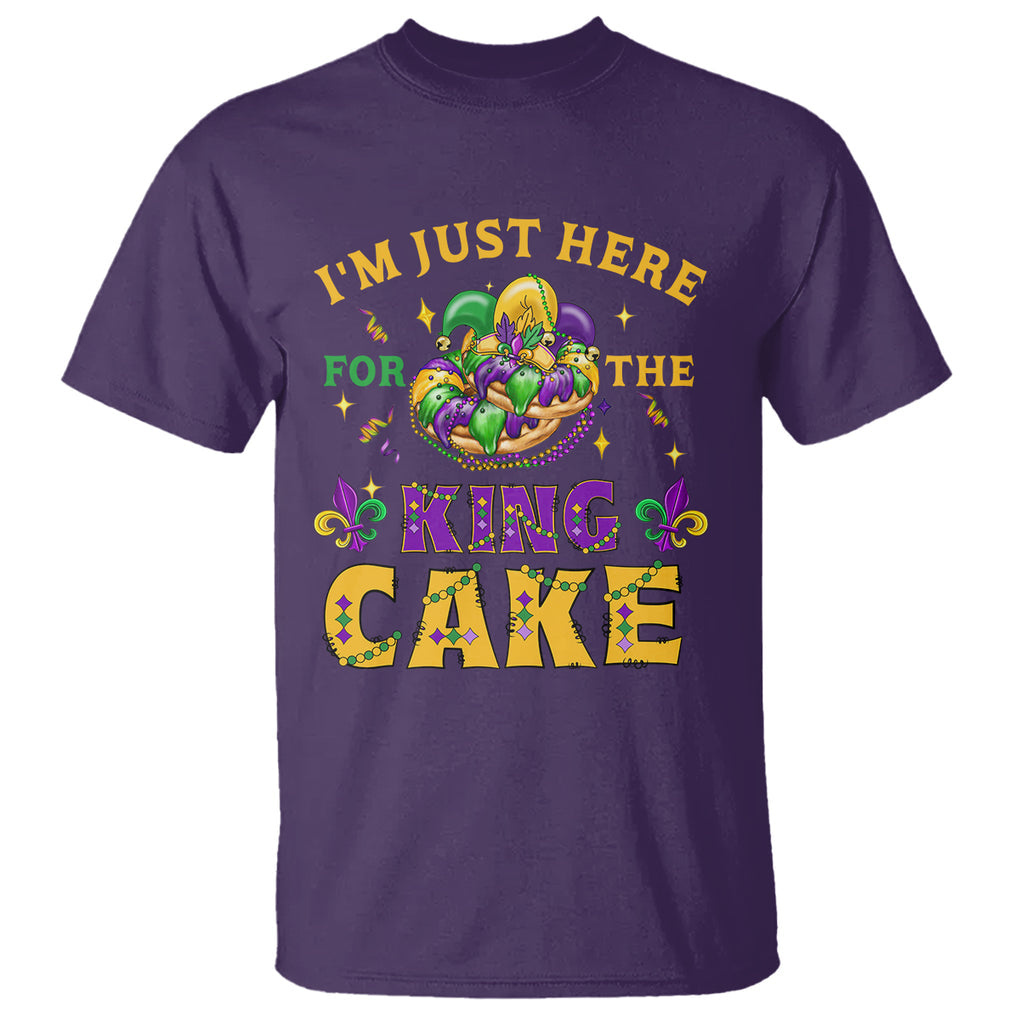 Funny Mardi Gras T Shirt I'm Just Here For The King Cake TS09 Purple Printyourwear