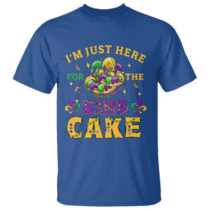 Funny Mardi Gras T Shirt I'm Just Here For The King Cake TS09 Royal Blue Printyourwear