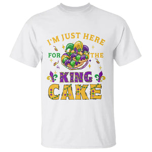 Funny Mardi Gras T Shirt I'm Just Here For The King Cake TS09 White Printyourwear