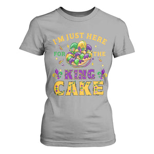 Funny Mardi Gras T Shirt For Women I'm Just Here For The King Cake TS09 Sport Gray Print Your Wear