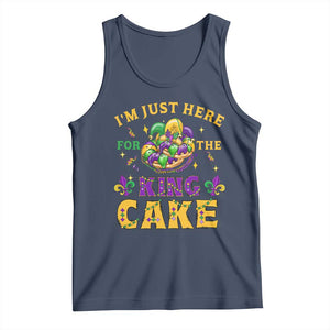 Funny Mardi Gras Tank Top I'm Just Here For The King Cake TS09 Navy Print Your Wear