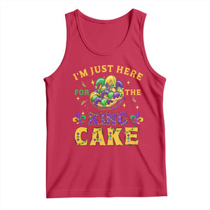 Funny Mardi Gras Tank Top I'm Just Here For The King Cake TS09 Red Print Your Wear