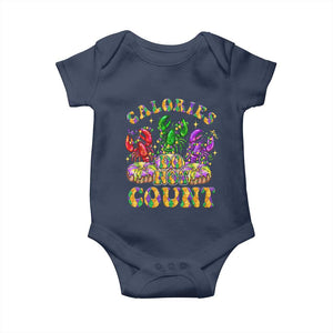 Funny Mardi Gras Baby Onesie King Cake Calories Dont Count TS09 Navy Print Your Wear