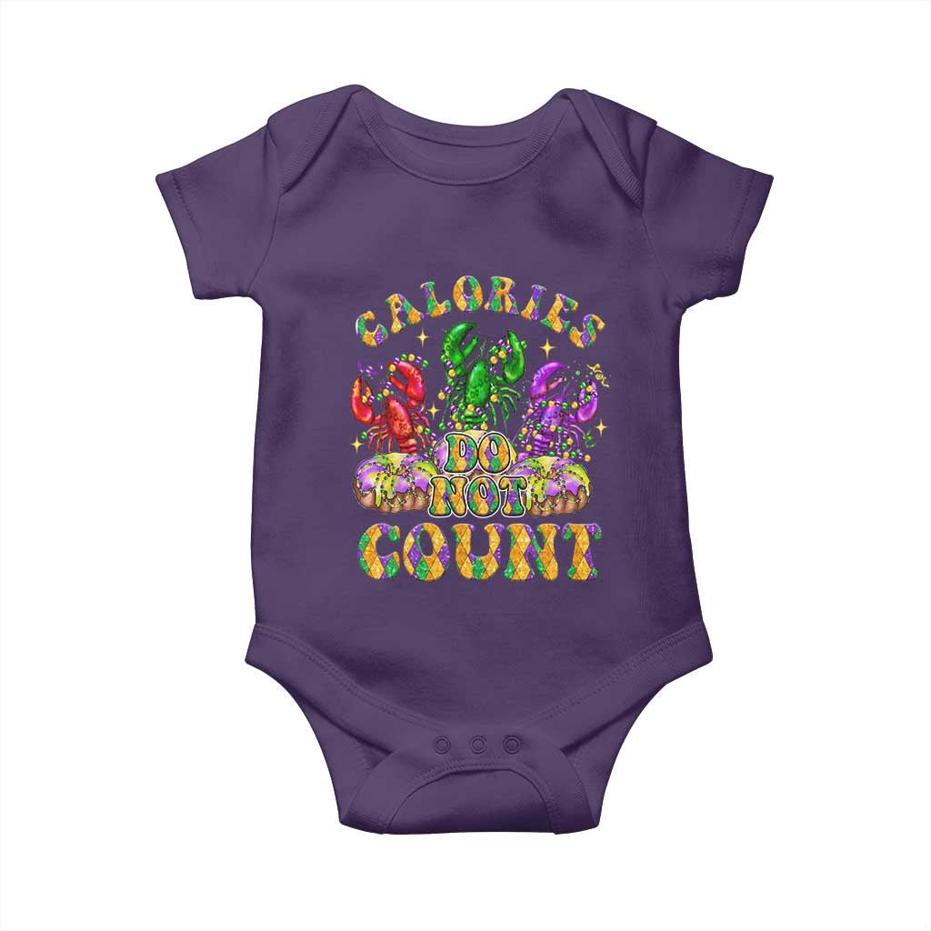 Funny Mardi Gras Baby Onesie King Cake Calories Dont Count TS09 Purple Print Your Wear