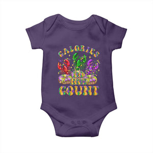 Funny Mardi Gras Baby Onesie King Cake Calories Dont Count TS09 Purple Print Your Wear