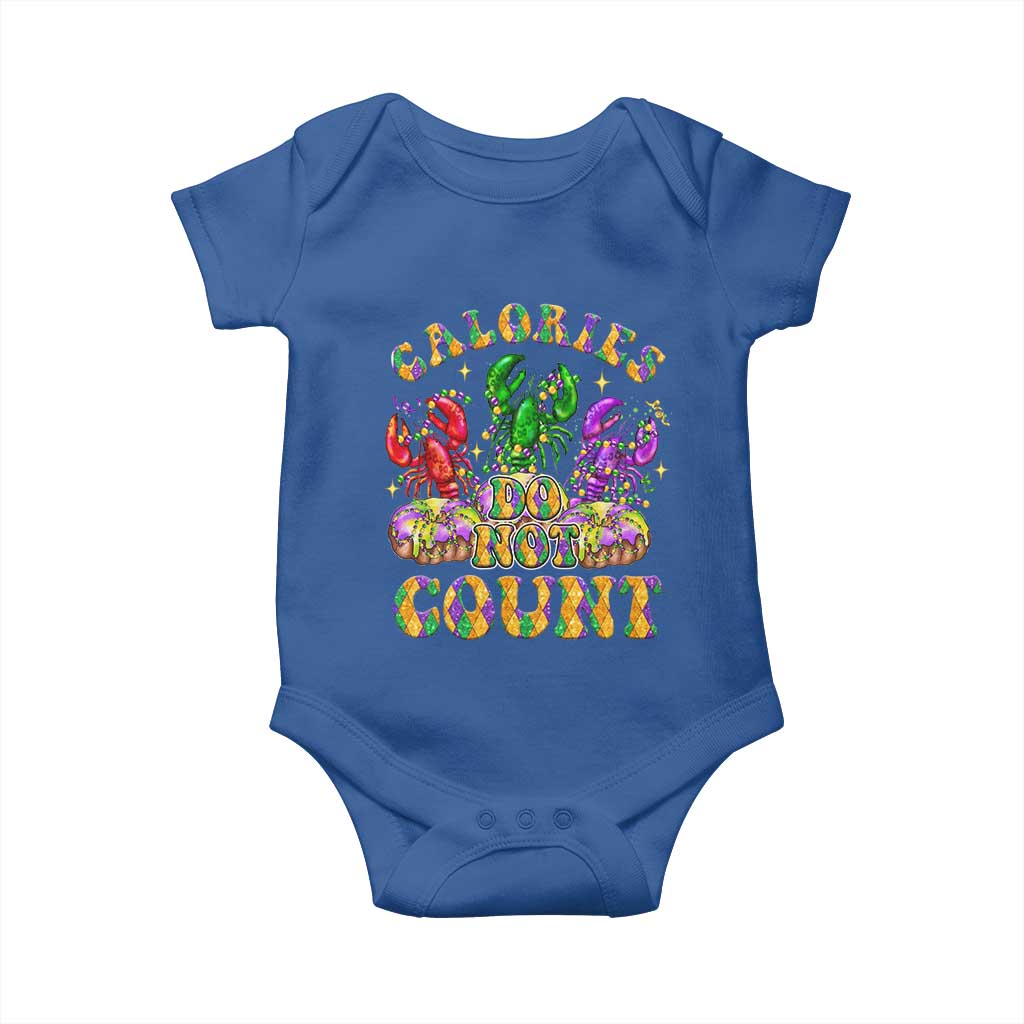 Funny Mardi Gras Baby Onesie King Cake Calories Dont Count TS09 Royal Blue Print Your Wear
