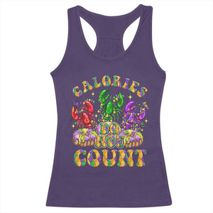 Funny Mardi Gras Racerback Tank Top King Cake Calories Dont Count TS09 Purple Print Your Wear