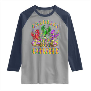 Funny Mardi Gras Raglan Shirt King Cake Calories Dont Count TS09 Sport Gray Navy Print Your Wear