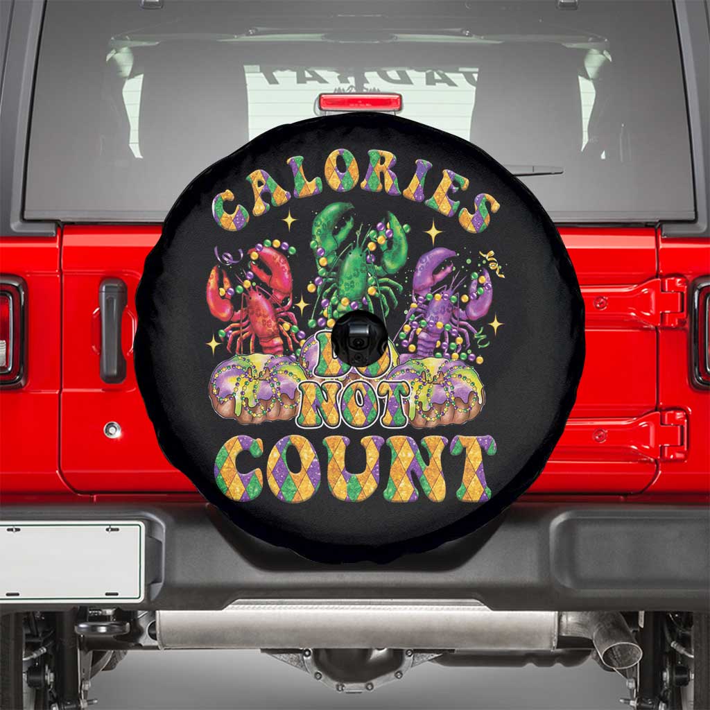Funny Mardi Gras Spare Tire Cover King Cake Calories Dont Count TS09 Black Print Your Wear