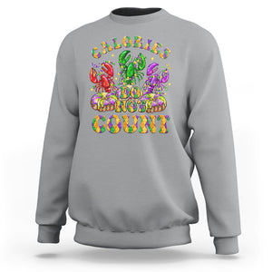 Funny Mardi Gras Sweatshirt King Cake Calories Dont Count TS09 Sport Gray Printyourwear