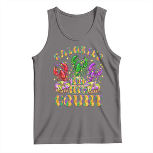 Funny Mardi Gras Tank Top King Cake Calories Dont Count TS09 Deep Heather Print Your Wear