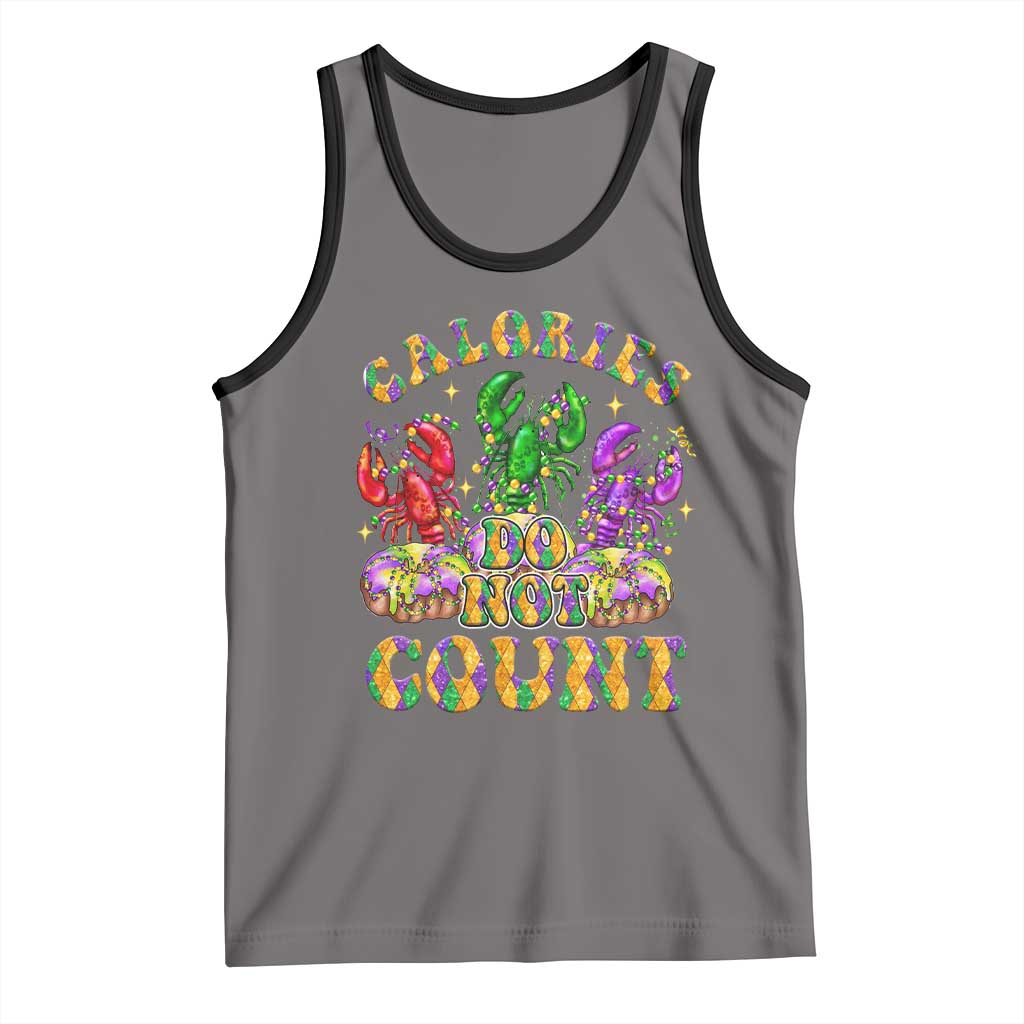 Funny Mardi Gras Tank Top King Cake Calories Dont Count TS09 Deep Heather Black Print Your Wear