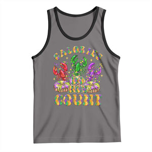 Funny Mardi Gras Tank Top King Cake Calories Dont Count TS09 Deep Heather Black Print Your Wear