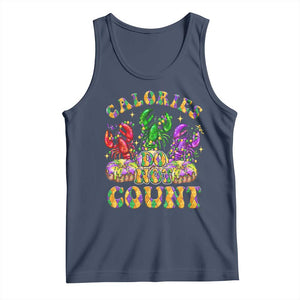 Funny Mardi Gras Tank Top King Cake Calories Dont Count TS09 Navy Print Your Wear